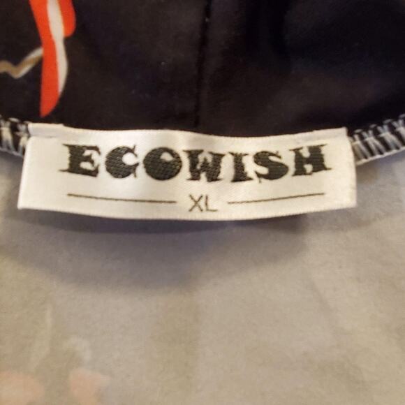 Ecowish 70s Asian Inspired Floral Open Front Cardigan Lightweight Women's XL - Picture 4 of 7